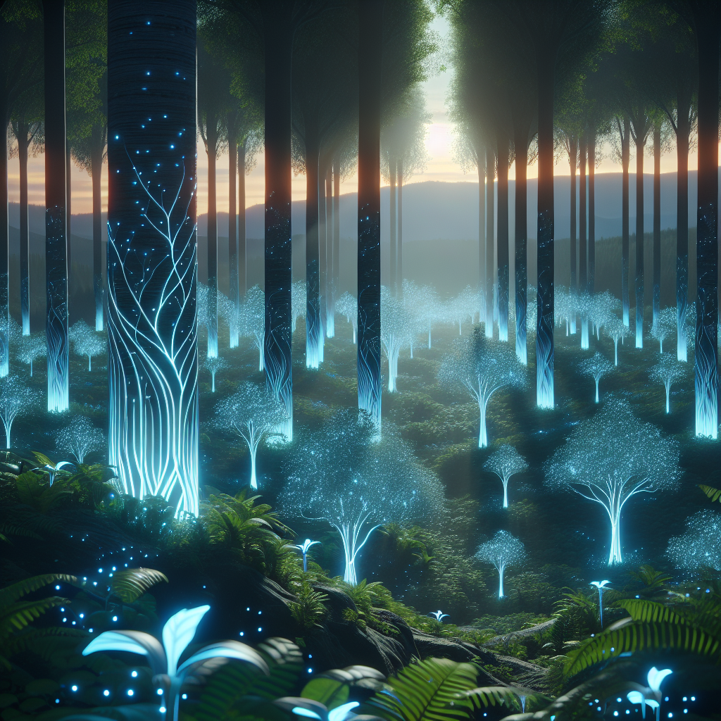Illustration for: genetically engineered trees