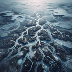 Illustration for: melting permafrost viruses