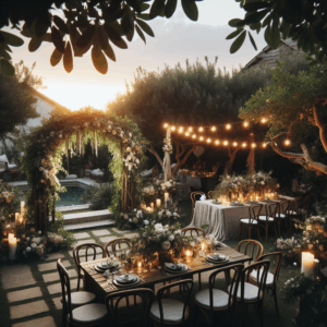 Illustration for: hosting backyard weddings