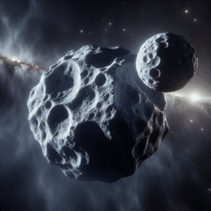 Illustration for: asteroids with moons