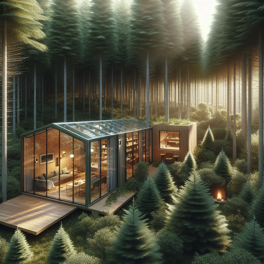 Illustration for: forest micro-cabins