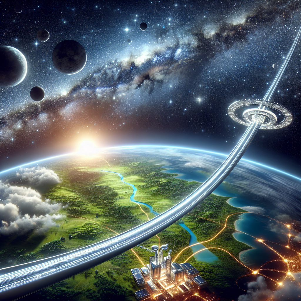 Illustration for: how space elevators could work
