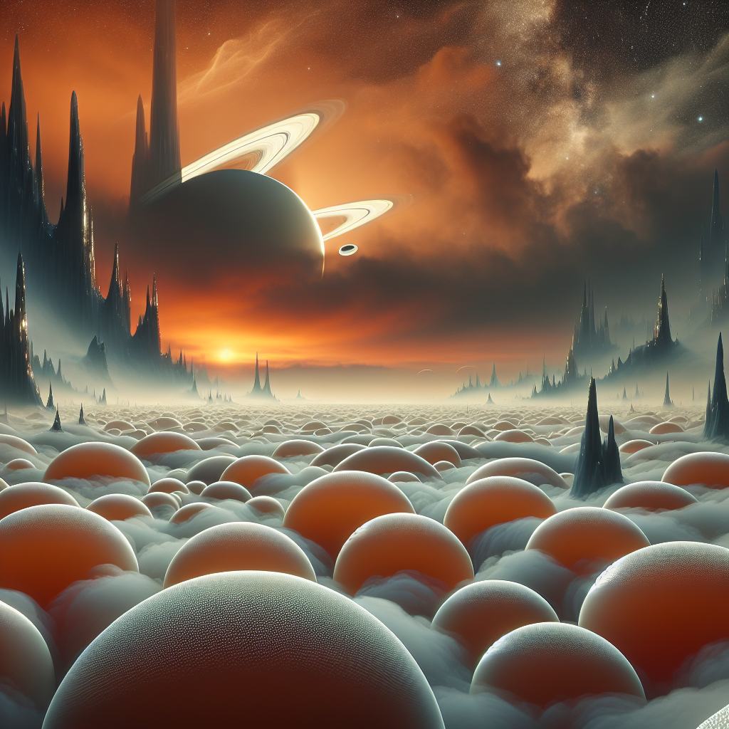 Illustration for: life in the methane lakes of Titan