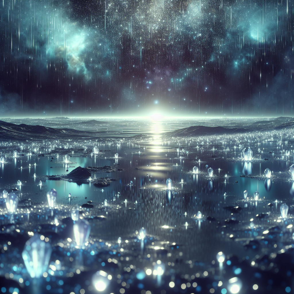 Illustration for: diamond rain on exoplanets
