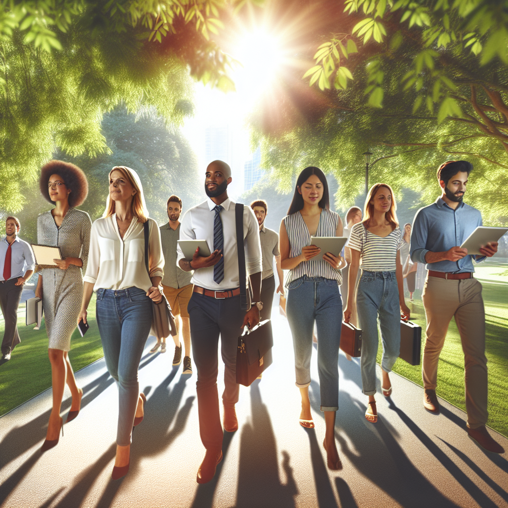 Illustration for: walking meetings